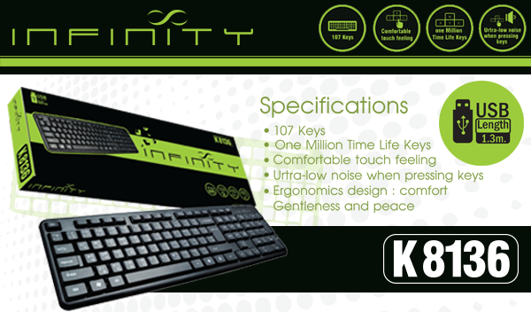 [รีวิว-Review] INFINITY Keyboard USB (K8136)