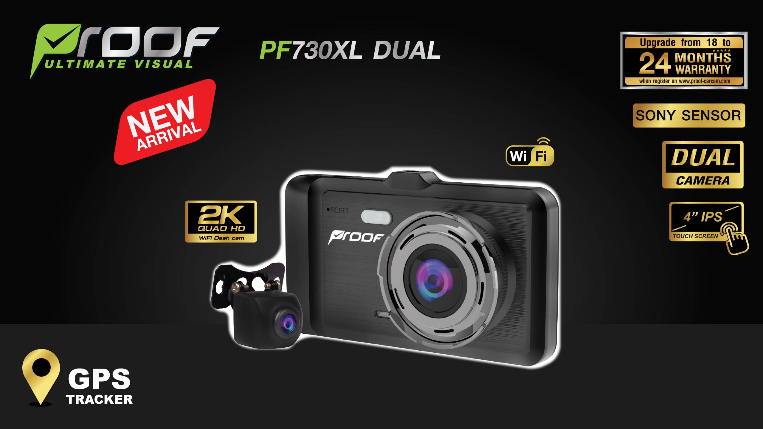 กล้องติดรถยนต์ PF730XL Dual